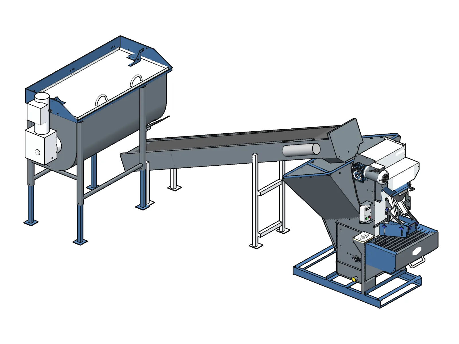 Mixer, conveyor and A-Line layout